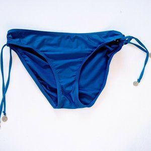 DKNY XS Solid Ruched Side Tie Bikini Bottom